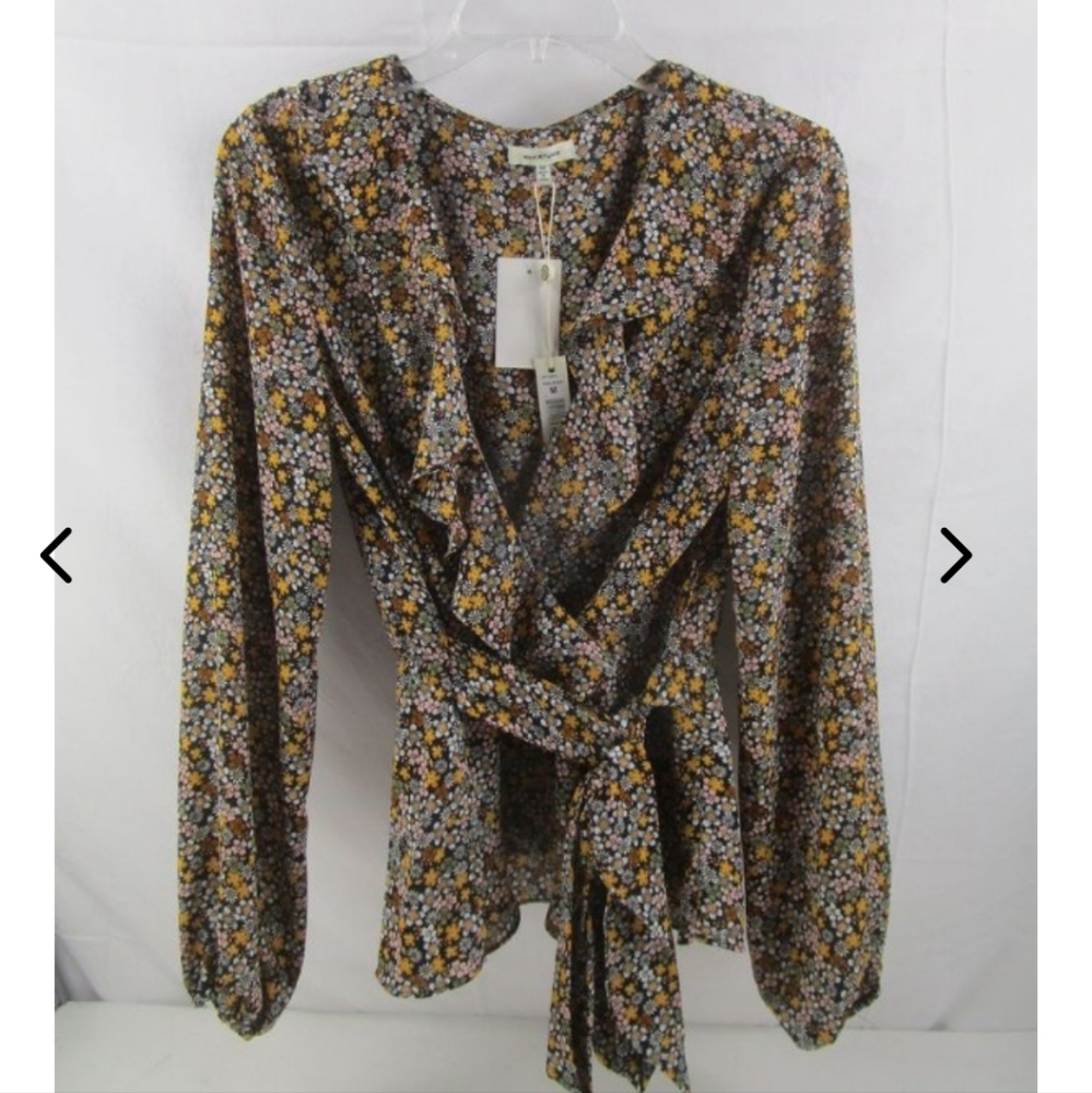 MAX STUDIO FLORAL BLOUSE M NWT